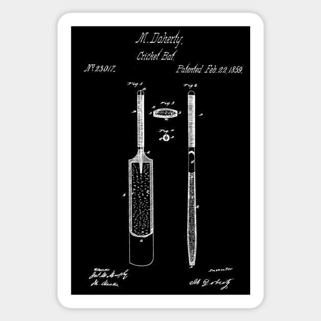 Cricket bat Patent 1859 Sticker by Anodyle